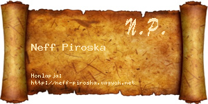 Neff Piroska névjegykártya